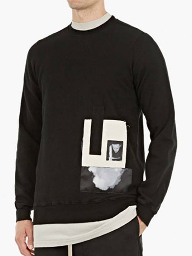 patch graphic brushed sweatshirt black - RICK OWENS - BALAAN.