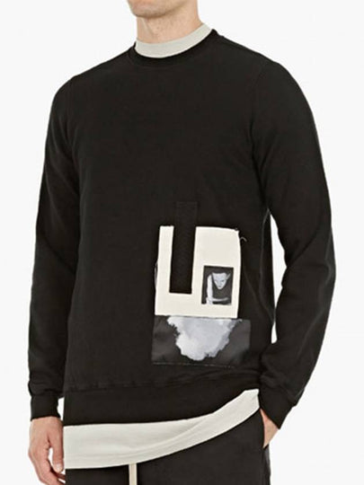 Patch Graphic Brushed Sweatshirt Black - RICK OWENS - BALAAN 2