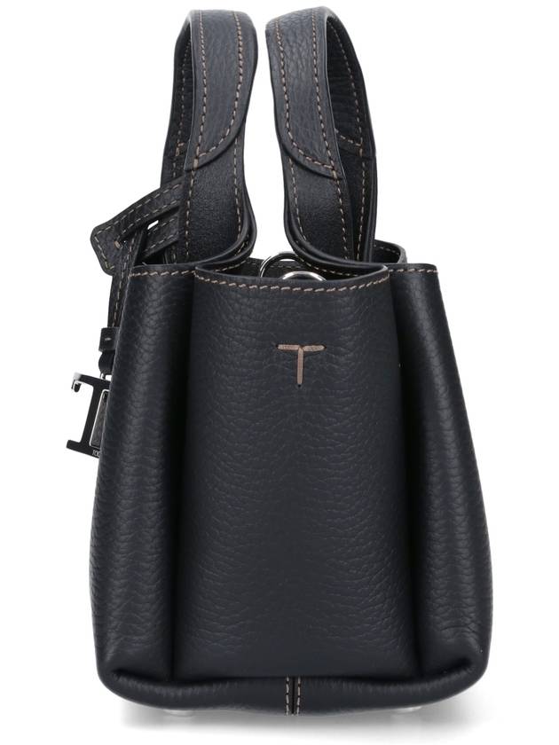 Micro Leather Tote Bag Black - TOD'S - BALAAN 6