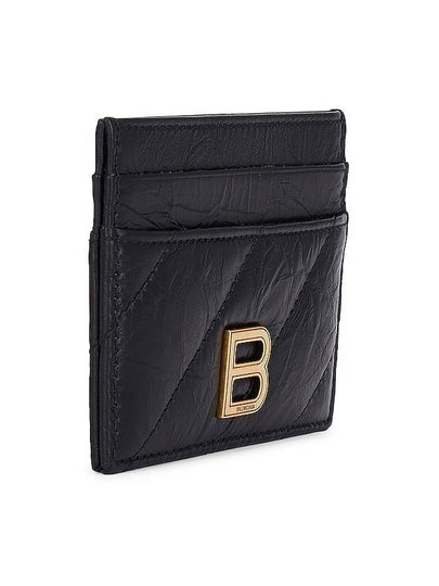 Crush Quilted Calfskin Card Wallet Black - BALENCIAGA - BALAAN 2