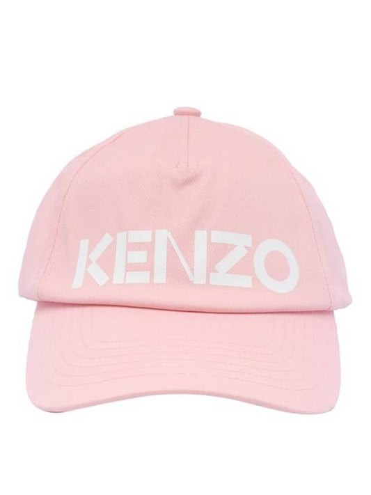 Paris Logo Print Cotton Ball Cap Pink - KENZO - BALAAN 1