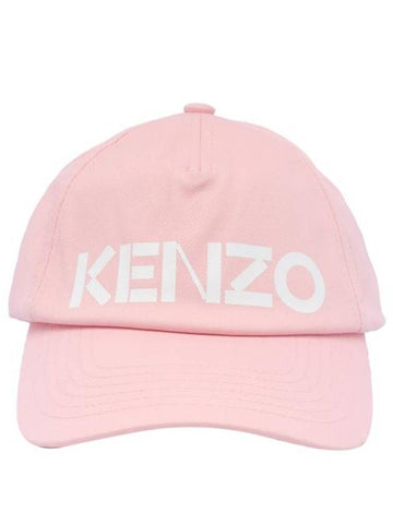 Paris Logo Print Cotton Ball Cap Pink - KENZO - BALAAN 1