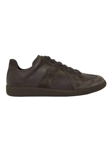 Men's Replica Leather Suede Low Top Sneakers Dark Brown - MAISON MARGIELA - BALAAN 1