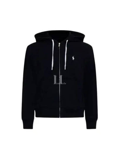 Embroidered Logo Zip Up Hoodie Black - POLO RALPH LAUREN - BALAAN 2