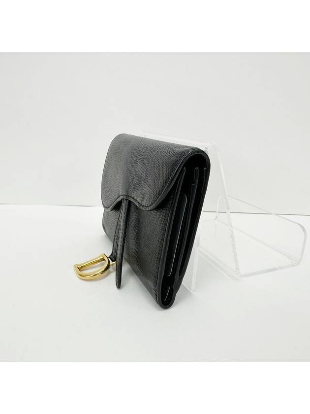 Black Saddle Card Wallet 3VDIW26115 - DIOR - BALAAN 4