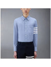 Men's Diagonal Solid Flannel Long Sleeve Shirt Light Blue - THOM BROWNE - BALAAN 2