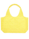 Flower jacquard shopper tote bag yellow - RHEEMIN - BALAAN 3