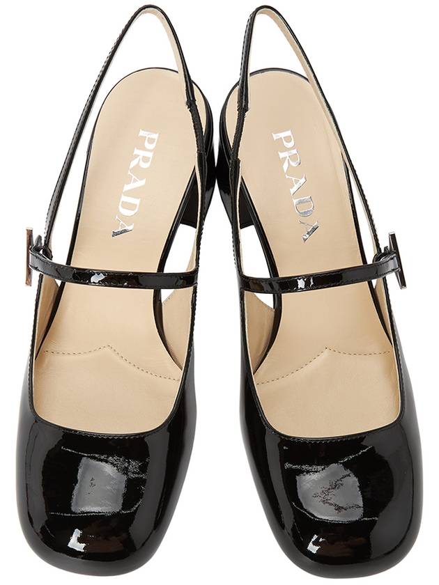 Patent Leather Slingback Heels Black - PRADA - BALAAN 3