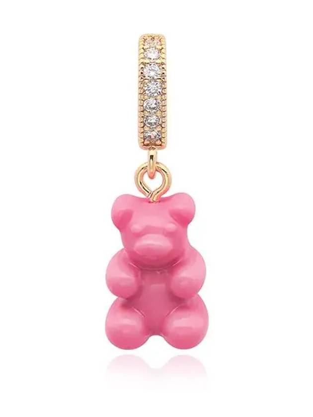 NOSTALGIA BEAR CANDY PINK PAVE CONNECTOR Nostalgia Haribo bear cubic pendant resin charm - CRYSTAL HAZE - BALAAN 2