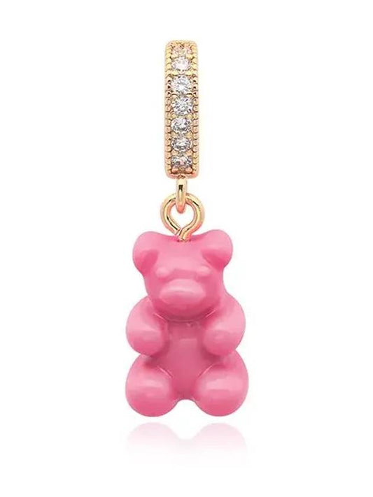 NOSTALGIA BEAR CANDY PINK PAVE CONNECTOR Nostalgia Haribo bear cubic pendant resin charm - CRYSTAL HAZE - BALAAN 2