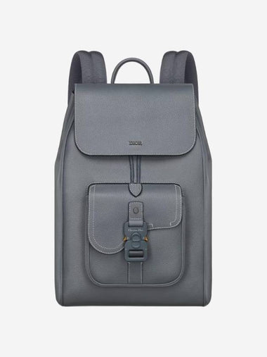 Saddle Grained Calfskin Backpack Deep Grey - DIOR - BALAAN 1