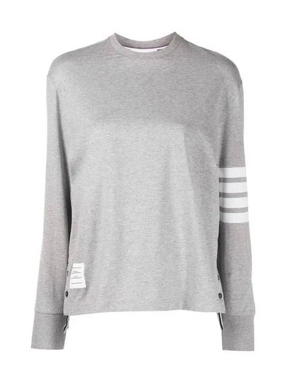 Engineered 4 Bar Medium Weight Jersey Oversized Long Sleeved T-Shirt Light Grey - THOM BROWNE - BALAAN 2