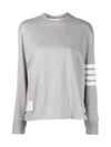 Engineered 4 Bar Medium Weight Jersey Oversized Long Sleeved T-Shirt Light Grey - THOM BROWNE - BALAAN 2