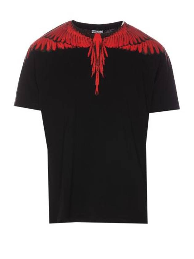 Icon Wings Regular Cotton Short Sleeve T-Shirt Black - MARCELO BURLON - BALAAN 2