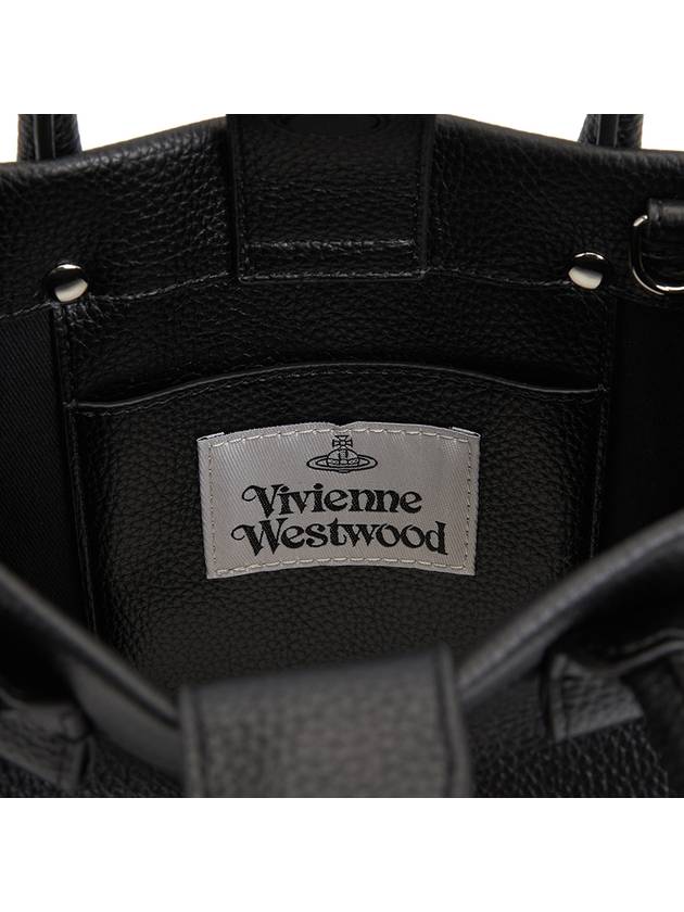 Orb Plaque Leather Tote Bag Black - VIVIENNE WESTWOOD - BALAAN 9