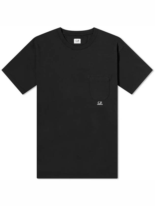 24/1 Jersey Garment Dyed Pocket Short Sleeve T-Shirt Black - CP COMPANY - BALAAN 2