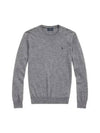 Logo Crew Neck Wool Knit Top Grey - POLO RALPH LAUREN - BALAAN 2