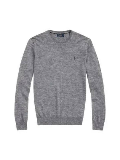 Logo Crew Neck Wool Knit Top Grey - POLO RALPH LAUREN - BALAAN 2