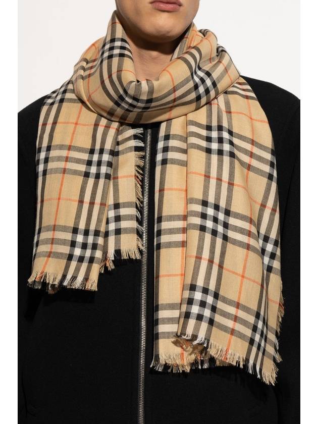 Check Cashmere Silk Scarf Sand - BURBERRY - BALAAN 3