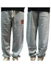 Studios Basketball Face Patch Fleece Track Pants Gray - ACNE STUDIOS - BALAAN.