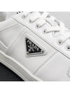 Downtown Triagle Logo Leather Low Top Sneakers White - PRADA - BALAAN 9