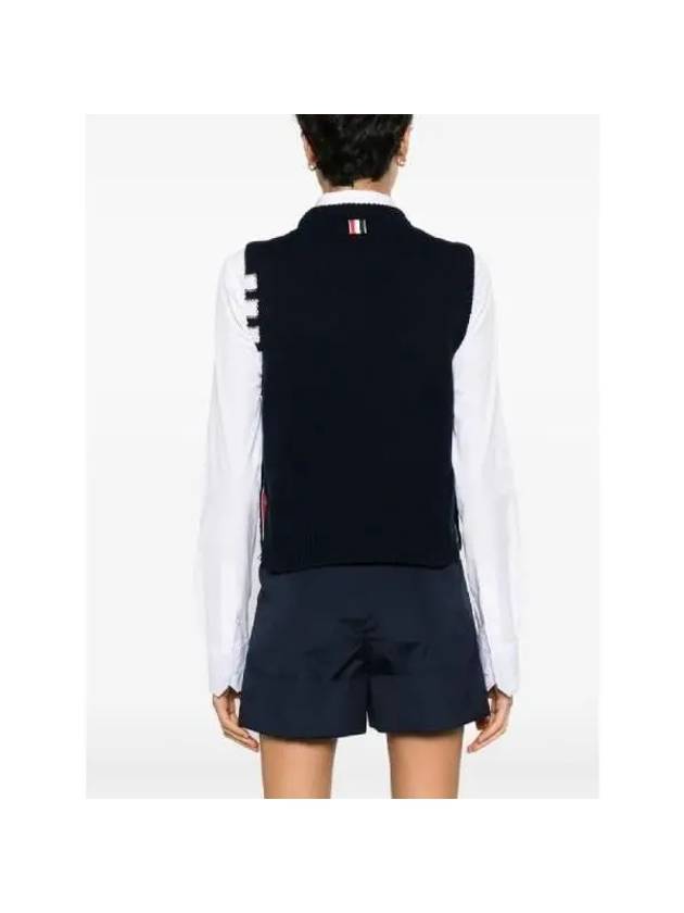 Floral intarsia sleeveless knit top FKV194AY1030 - THOM BROWNE - BALAAN 5