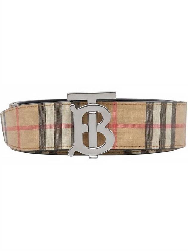 Reversible TB Check Leather Belt Beige - BURBERRY - BALAAN 1