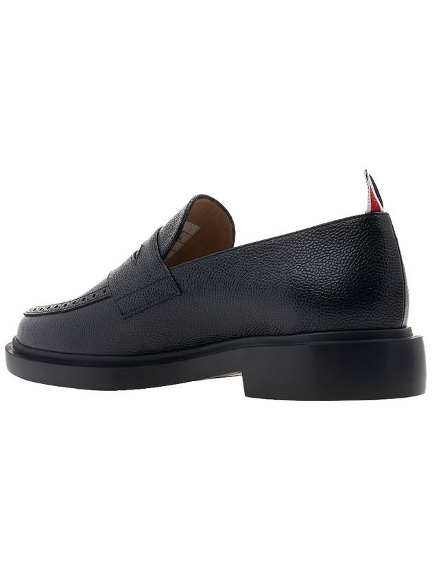 Pebble Grain Rubber Sole Penny Loafer Black - THOM BROWNE - BALAAN 4