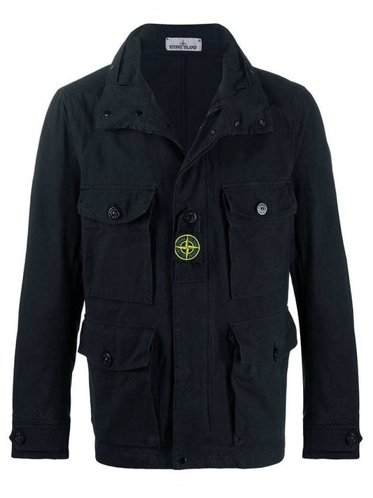 Men's Waffen Field Jacket Navy - STONE ISLAND - BALAAN.