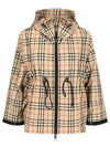 Women's Back-tone Check Zip-up Hooded Jacket Beige - BURBERRY - BALAAN 2