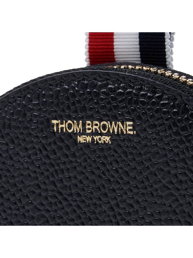 Pebble Grain Leather Coin Wallet Black - THOM BROWNE - BALAAN 7