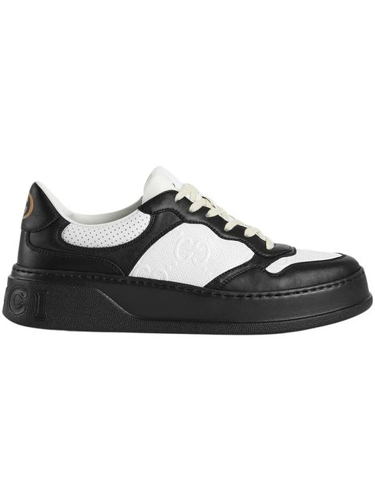 Men's GG Embossed Low Top Sneakers White Black - GUCCI - BALAAN 1