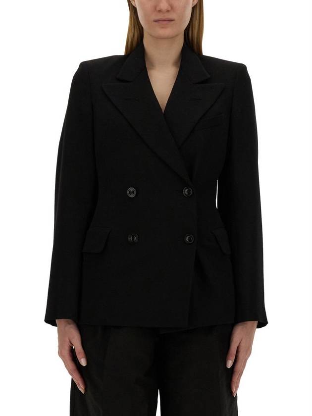 Wool Double Breasted Tailored Jacket Black - MAISON MARGIELA - BALAAN 2