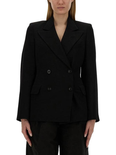 Wool Double Breasted Tailored Jacket Black - MAISON MARGIELA - BALAAN 2