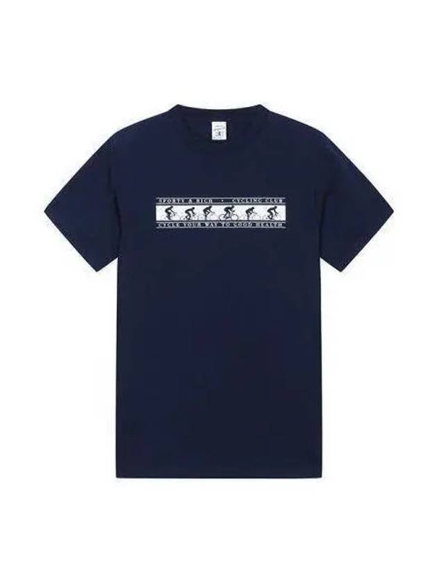 Cycle club short sleeve t shirt navy - SPORTY & RICH - BALAAN 1