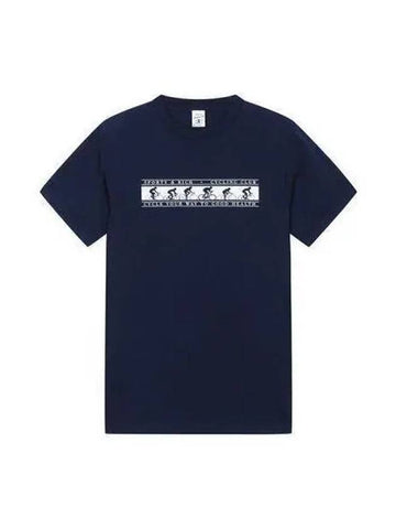 Cycle club short sleeve t shirt navy - SPORTY & RICH - BALAAN 1