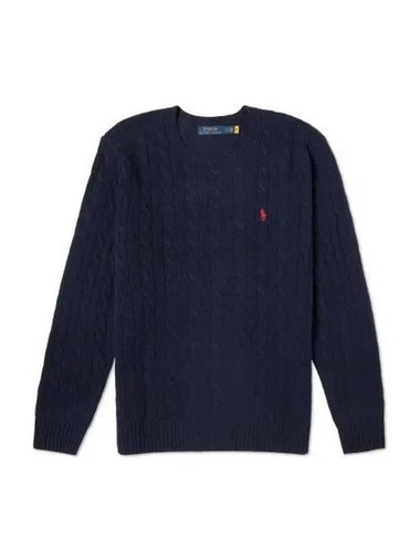 Cable knit wool cashmere sweater blue - POLO RALPH LAUREN - BALAAN 1