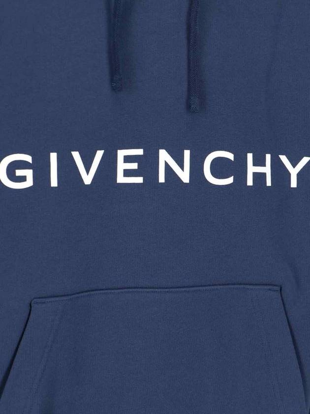 Boxy Fit Hoodie Deep Blue - GIVENCHY - BALAAN 4