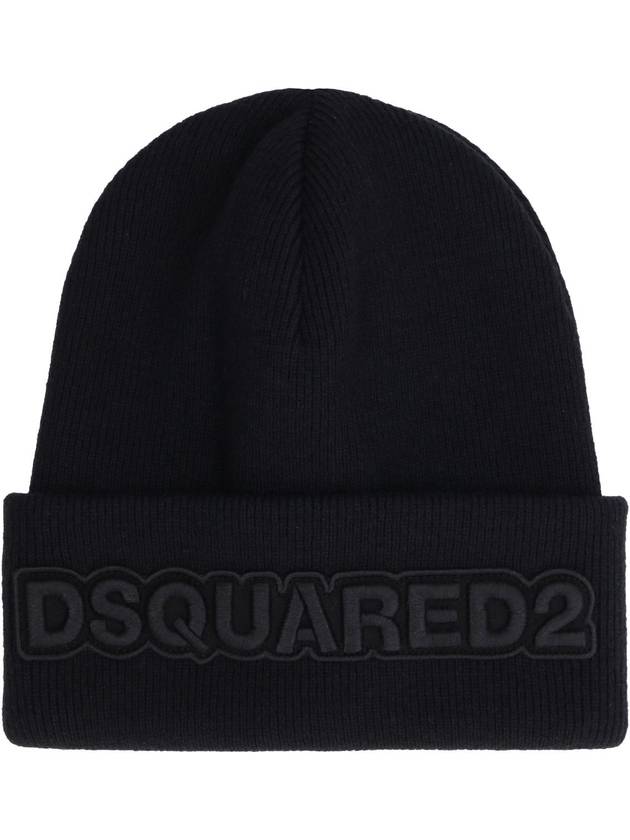 logo embroidery beanie black - DSQUARED2 - BALAAN 3