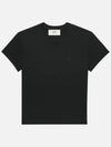 Tone On Tone Heart Logo Organic Cotton Short Sleeve T-Shirt Black - AMI - BALAAN 3