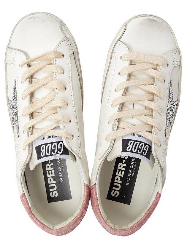 Superstar Pink Tab Leather Low Top Sneakers White - GOLDEN GOOSE - BALAAN 3