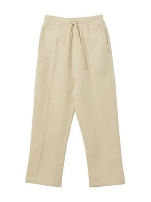 Logo embroidered drawstring pants beige - AMI - BALAAN 1