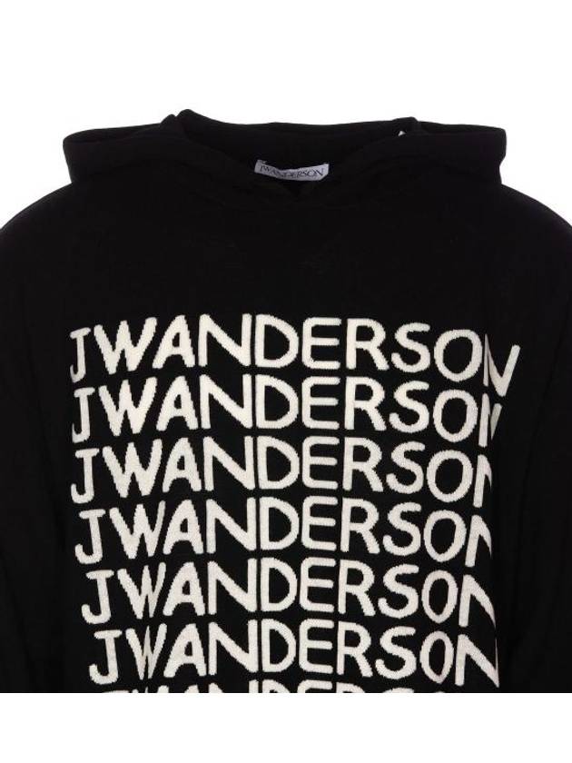 Intarsia Logo Wool Hoodie Black - JW ANDERSON - BALAAN 6