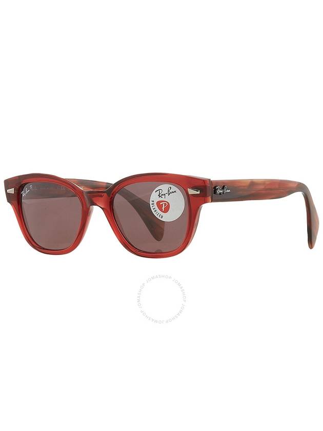 Ray Ban Polarized Dark Violet Square Unisex Sunglasses RB0880S 6639AF 49 - RAY-BAN - BALAAN 3