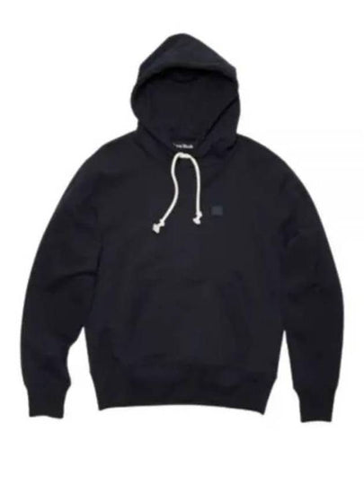 Face Logo Patch Cotton Hoodie Black - ACNE STUDIOS - BALAAN 2