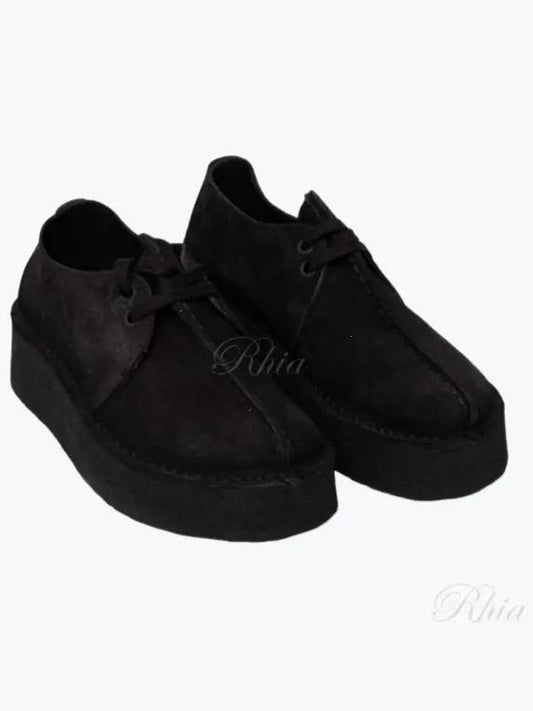 Trek Wedge Suede Loafers Black - CLARKS - BALAAN 2