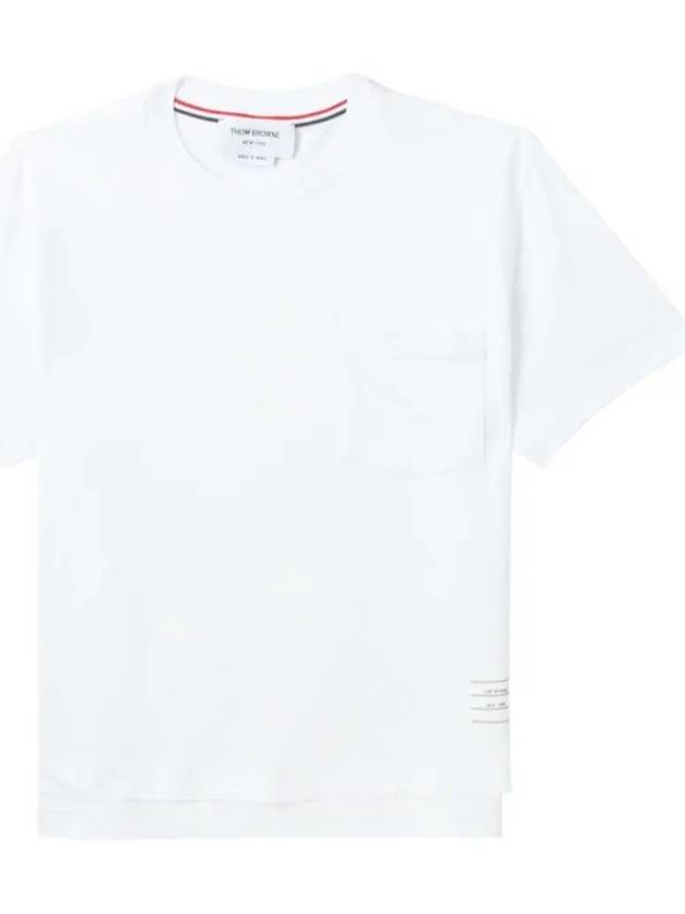 Midweight Jersey Boxy Pocket Short Sleeve T-Shirt White - THOM BROWNE - BALAAN 2