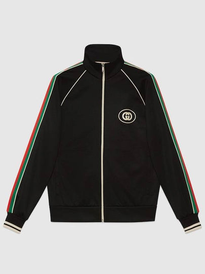 Interlocking G Technical Jersey Zip-up Jacket Black - GUCCI - BALAAN 2