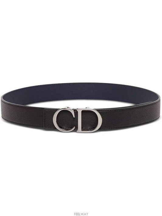 Reversible CD Leather Belt Black - DIOR - BALAAN 2