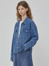 Denim round hem overfit shirt indigo - RYUL+WAI: - BALAAN 1